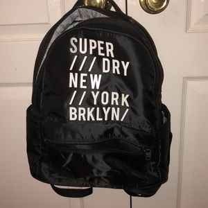 Superdry Black Backpack W/ Laptop Compartment